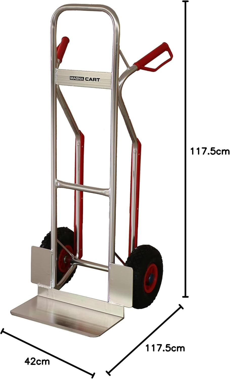 Magnacart Sackkarre 200KG - Stahl - 42 x 48 x 117,5 CM - Räder für jedes Terrain - Silber Magna Cart