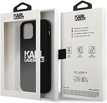 Karl Lagerfeld KLHCP13SSLKLRBK Hülle für iPhone 13 Mini 5,4" Silicone Stack Logo schwarz