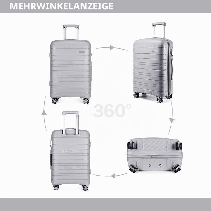 Kono Zwillingsrollen Reisekoffer TSA-Schloss 65cm Trolley Koffer Polypropylen Hartschale Rollkoffer 