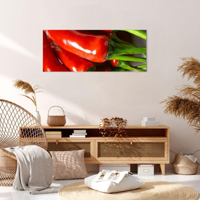 Wandbilder Dekoration Wohnzimmer Gemüse würzig Chili Panorama Bilder auf Leinwand 120x50cm Leinwandb