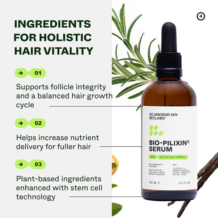 Scandinavian Biolabs Haarwachstum Bio-Pilixin Serum für trockenes geschädigtes Haar mit Biotin für M