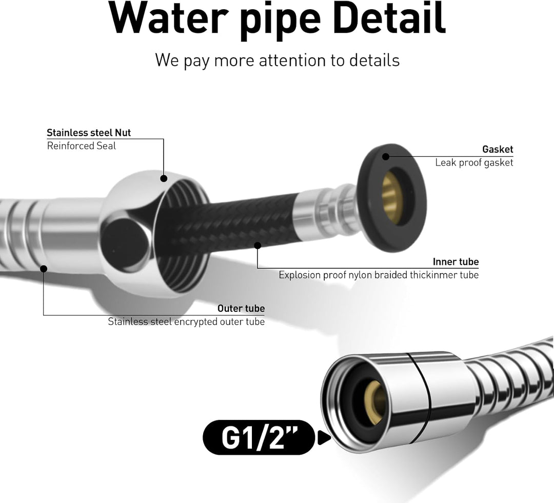 WEIDMAX Bidet-Handbrause,Hohe Powered Hand gehalten Bidet Sprayer Premium Edelstahl gebürstet Spraye