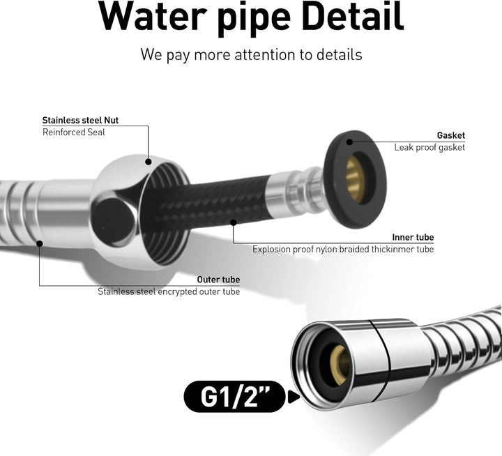 WEIDMAX Bidet-Handbrause,Hohe Powered Hand gehalten Bidet Sprayer Premium Edelstahl gebürstet Spraye