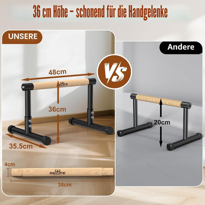RELIFE REBUILD YOUR LIFE Dip Station Dip Bar Barren Parallettes Push Up Dip-Ständer Einstellbar Eins