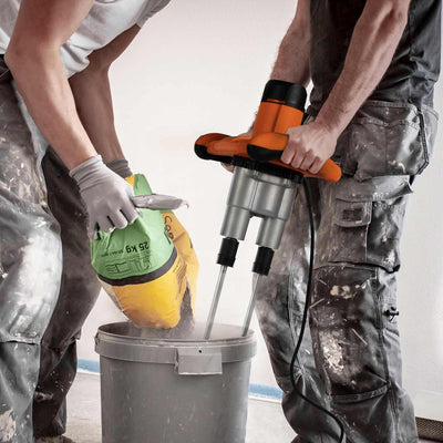 Doppel Rührwerk mit 2050 Watt, 4 Quirle, Rührgerät Rührer Handrührgerät Beton Mischer