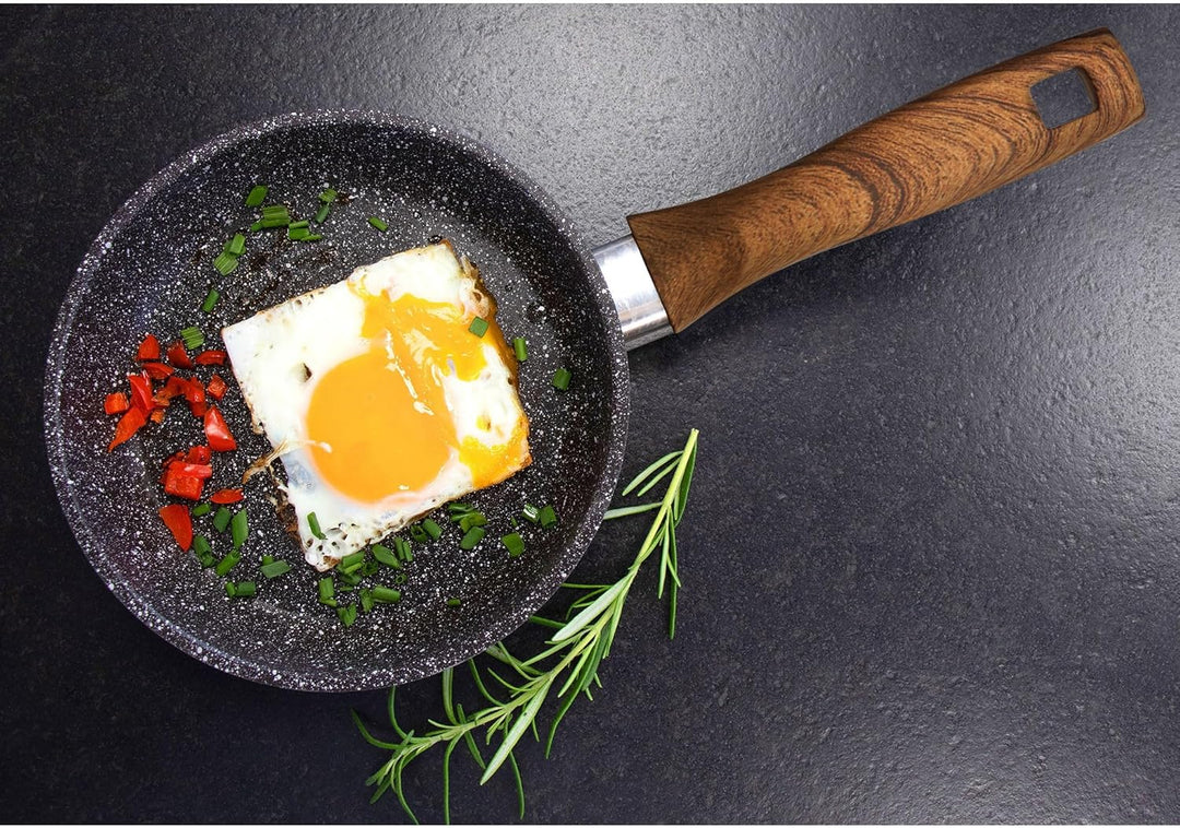 STONELINE Back to Nature Bratpfanne, 16 cm, antihaftbeschichtete Pfanne mit echten Steinpartikeln, a