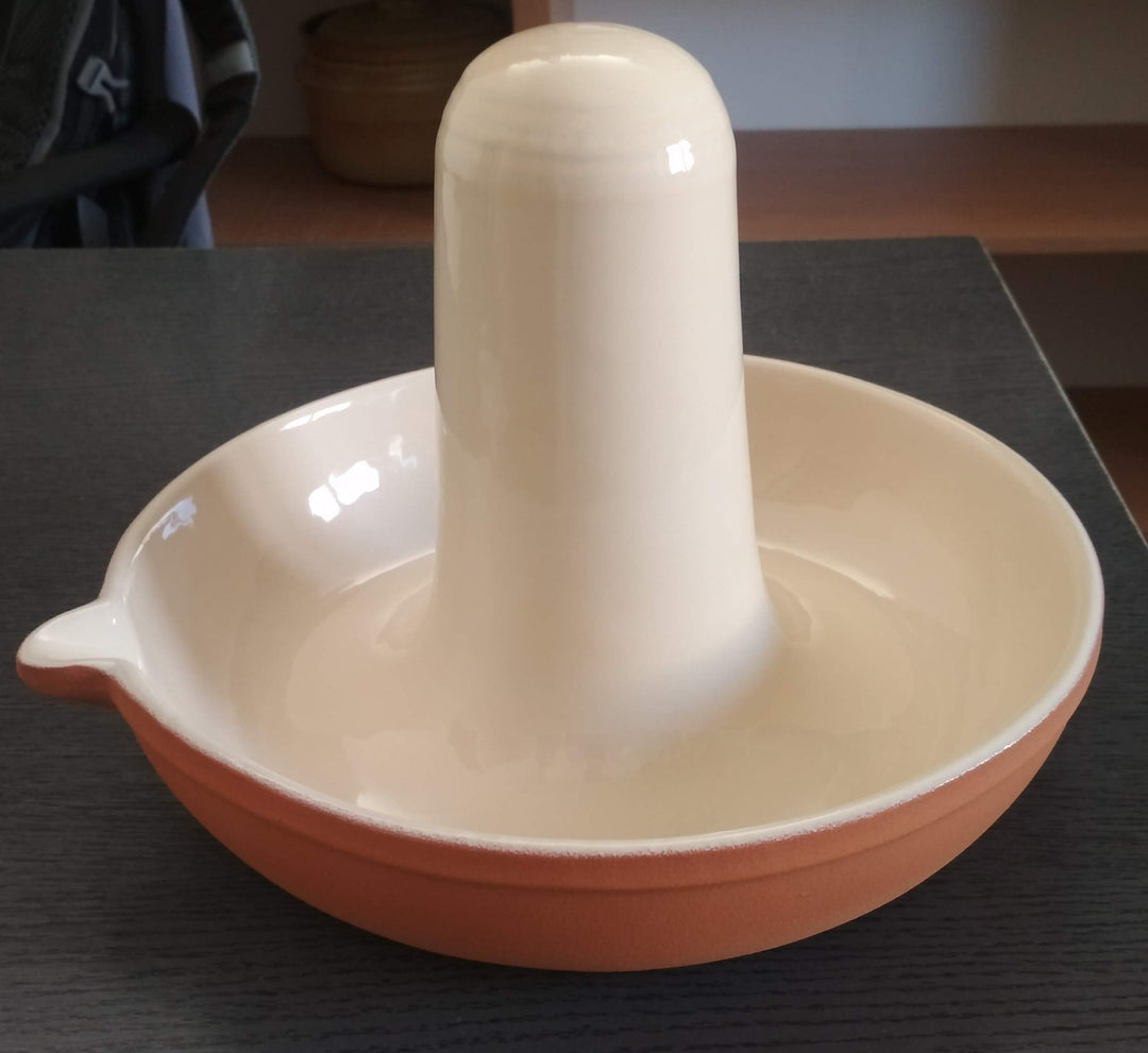 Hähnchenbräter Terrakotta TerraStone mit weisser Innenglasur Backofen Dampfgaren Rezepte