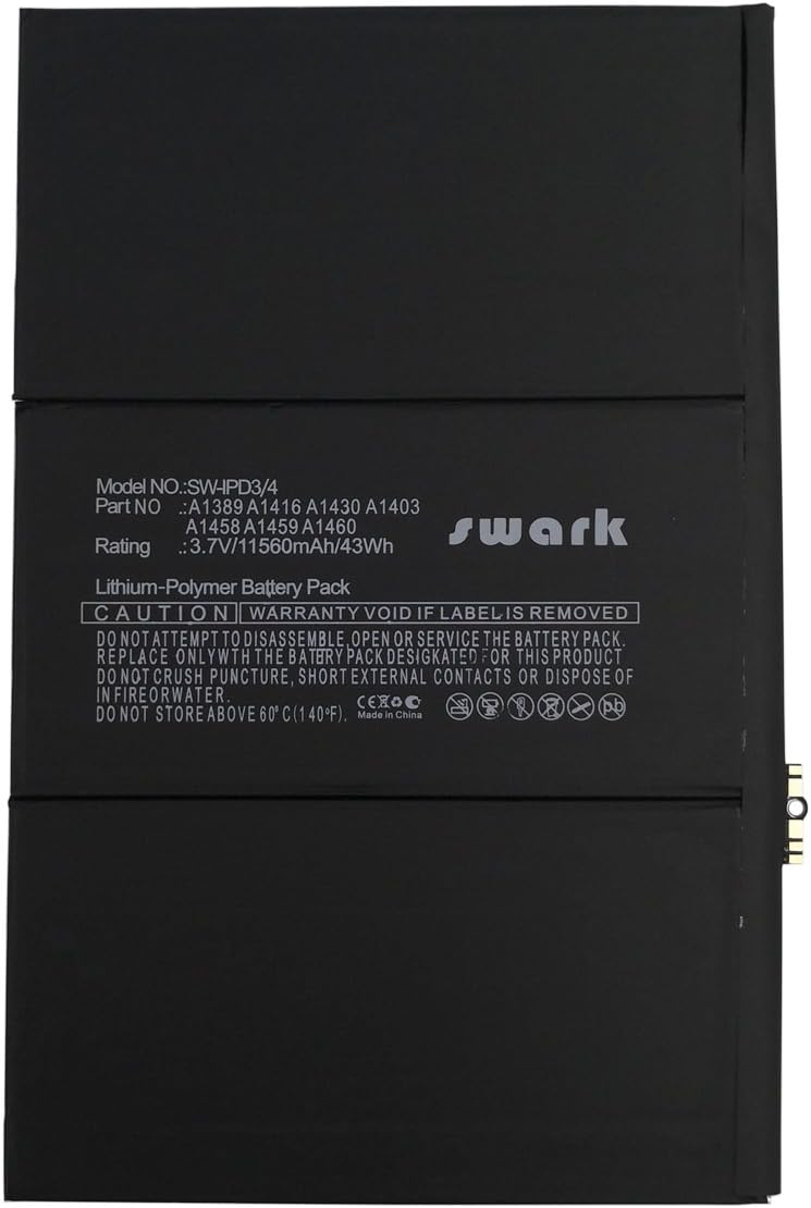 Swark A1389 Akku Kompatibel mit Apple iPad 3 3rd 4 4th A1389 A1416 A1430 A1403 A1458 A1459 A1460 616