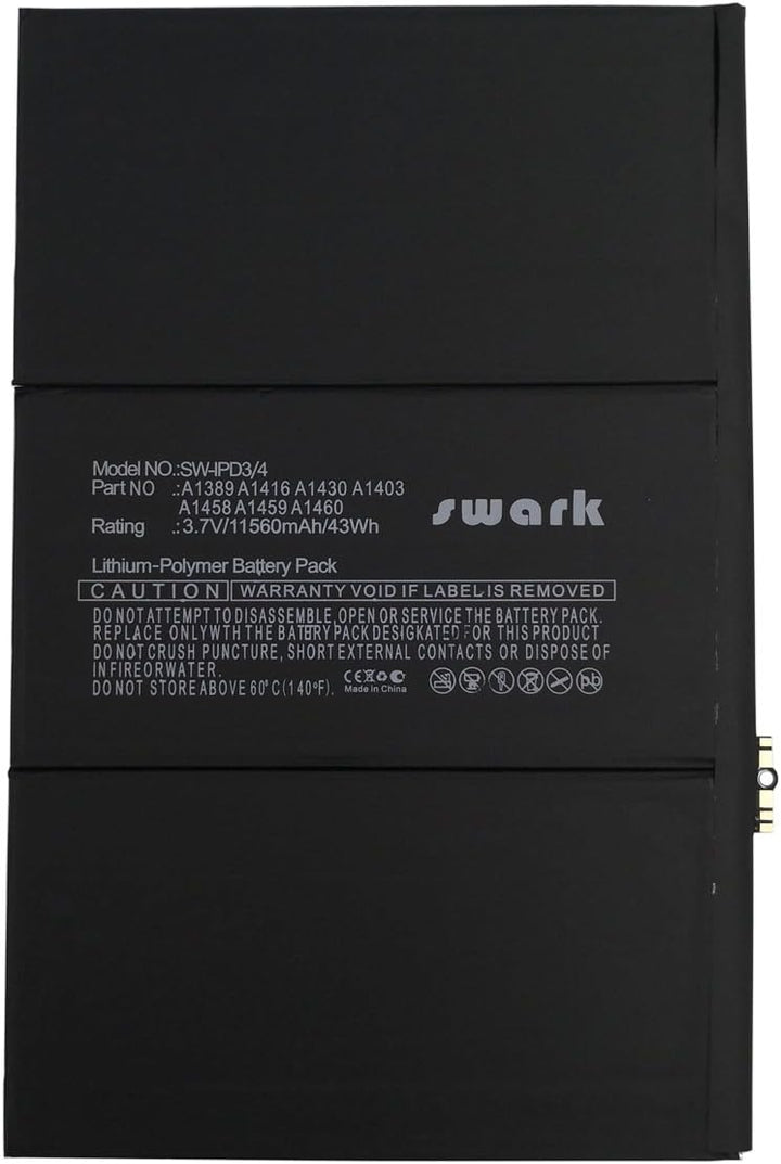 Swark A1389 Akku Kompatibel mit Apple iPad 3 3rd 4 4th A1389 A1416 A1430 A1403 A1458 A1459 A1460 616