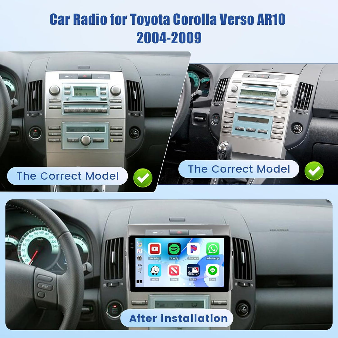 [4G+128G] Inefala Android 15 Autoradio für Tpyota Verso mit Wireless Carplay Android, 9 Zoll Touchsc