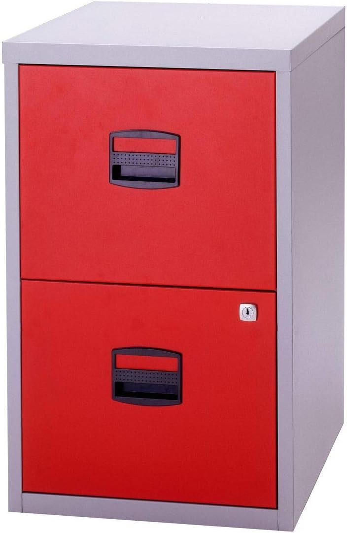 Bisley Home Hängeregistraturschrank PFA, 2 HR-Schubladen, Metall, 506 Korpus Lichtgrau, Fronten Kard
