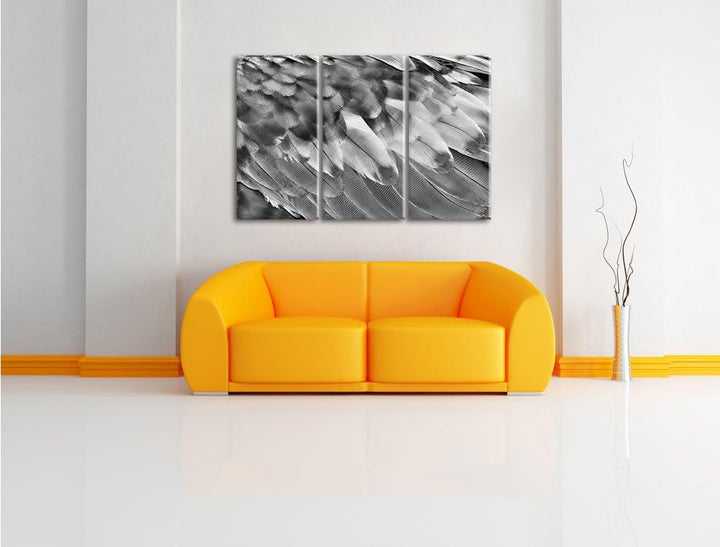 Bunte Papageien Flügel als Leinwandbild/Grösse: 3 Teilig (120x80) / Wandbild/Kunstdruck/fertig bespa