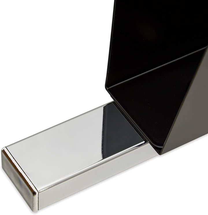 Relaxdays Beistelltisch mit Zeitungsständer, Metall, Glas Couchtisch, Zeitungsablage, HxBxT: 53 x 46