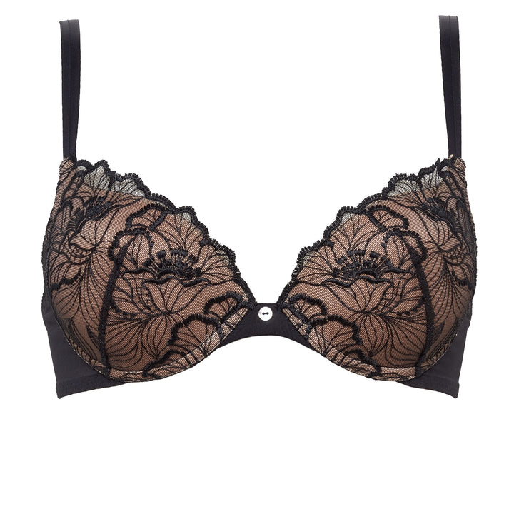 Maison Lejaby Damen Flora Push-Up-BH S Schwarz, S Schwarz