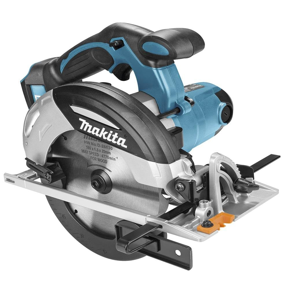 Makita Akku-Handkreissäge 66 mm, 18 V im Makpac ohne Akku/Ladegerät DHS630ZJ Schwarz, Blau 14 x 260