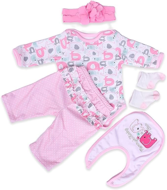 Scnbom Reborn Babys Madchen Kleidung lebensechte babypuppen for 17-24zoll wie echtes Puppen Toddler