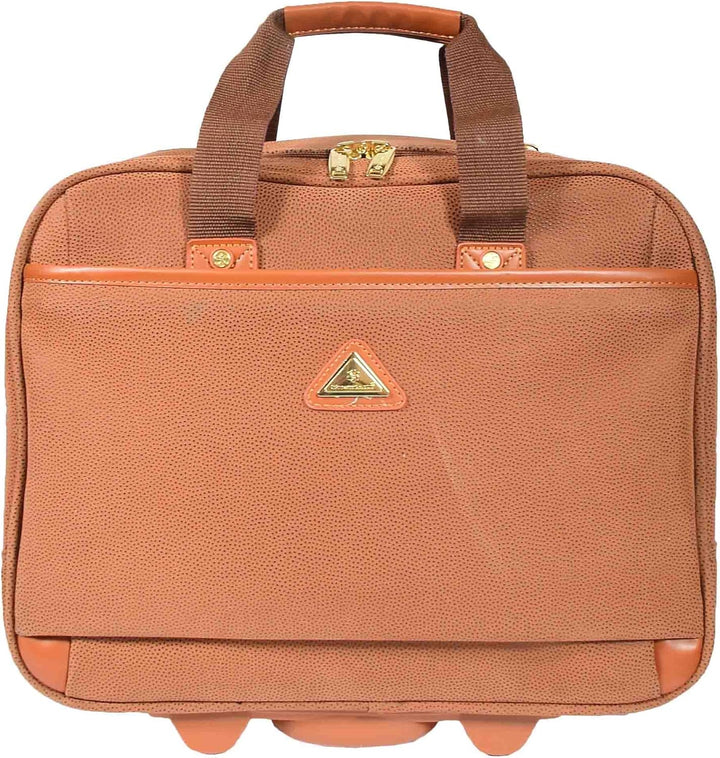 House Of Leather Reisetasche Organizer Pilotenkoffer mit Rollen Wildlederimitat Aktentasche Stil Cad