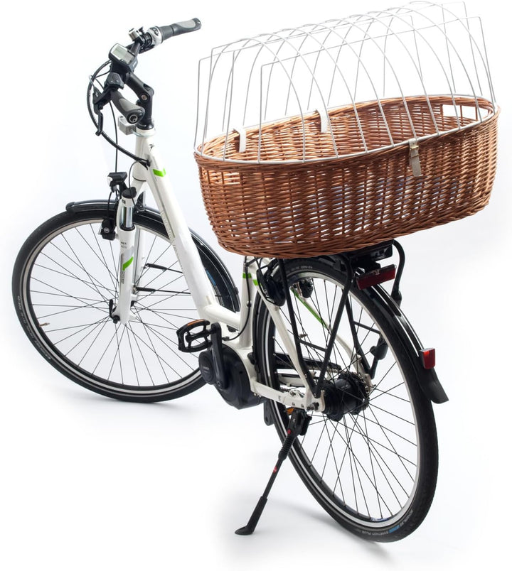 Aumüller Fahrrad-Tierkorb mit Halter, L: 68 cm + Schutzhaube - Gepäckträgermontage
