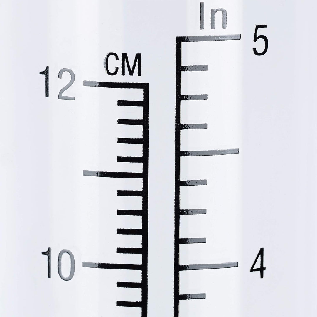 4 x Regenmesser Vintage mit Erdspiess, Deko Niederschlagsmesser, antik, 12cm 5 inch, Glas, Metall, v