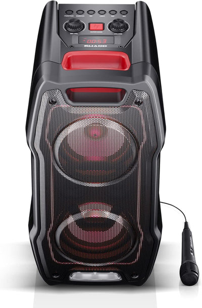 SHARP PS-929 Bluetooth Party-Lautsprecher (180 Watt, integrierter Akku mit 13 Stunden Spielzeit, Sup