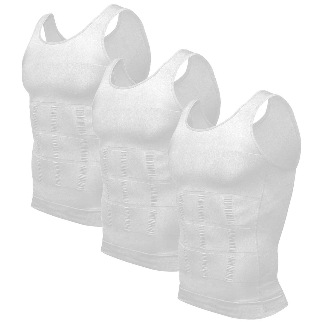 Odoland Unterhemd Herren Shapewear 3er Pack Kompressionsshirt Herren Body Shaper Bauchweg Shirt Tank