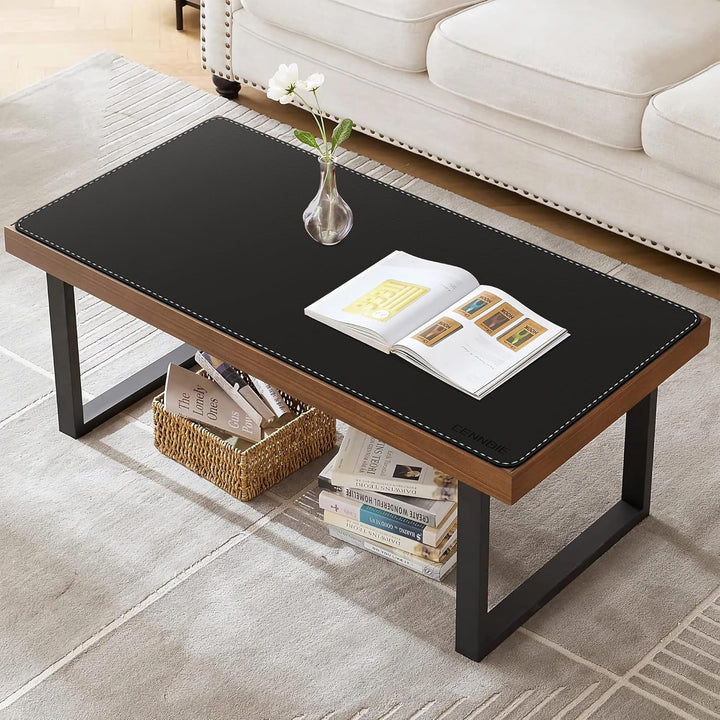 CENNBIE Schreibtischunterlage Leder, 90 x 40 cm Mauspad XXL, Erweitertes schreibtischunterlage Filz,