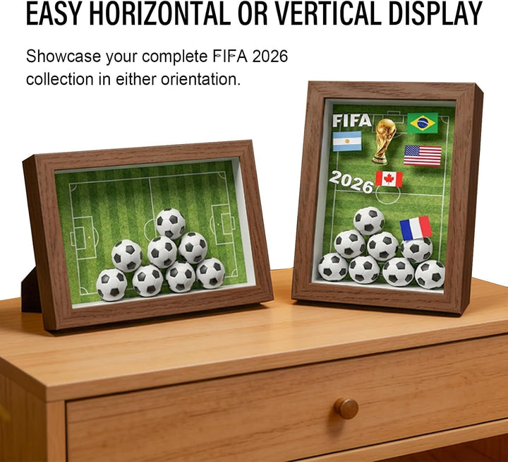 3D Bilderrahmen zum Befüllen，Klarglas 3D Fussballplatz Silhouette Box 15 x 10 cm tiefer Bilderrahmen