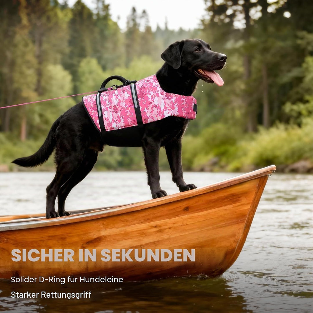 VIVAGLORY Rip Stop Schwimmweste Hund, Hundeschwimmweste, Schwimmhilfe & Auftrieb, Rettungsweste Hund