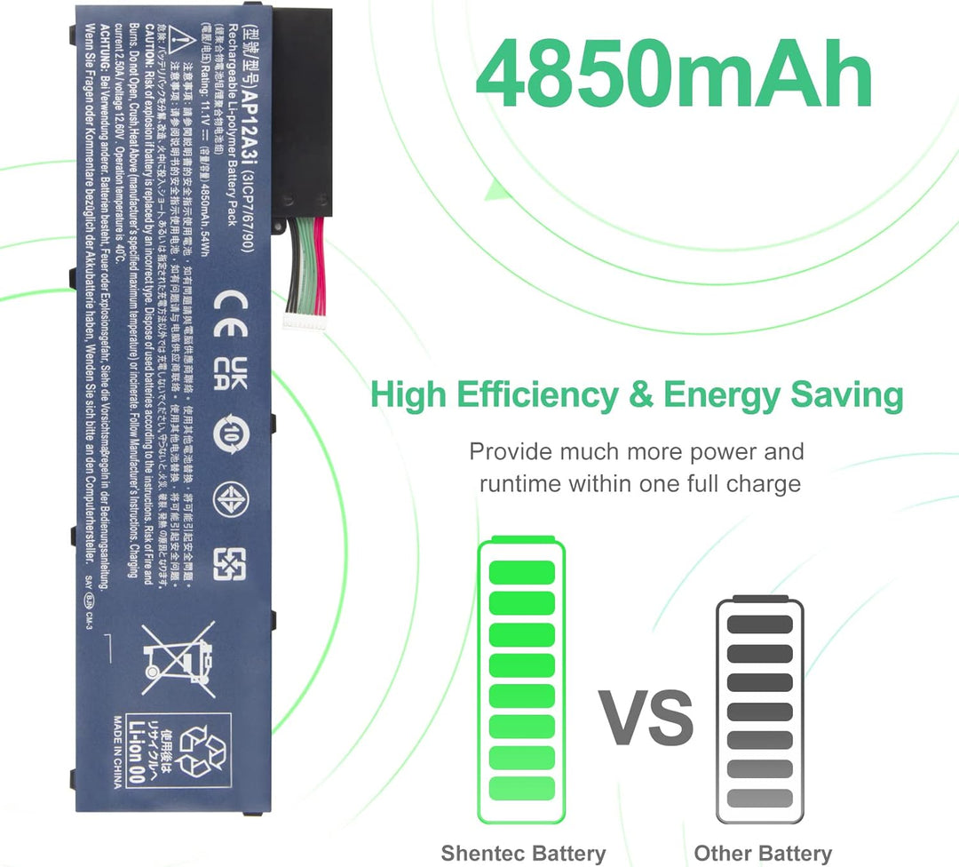 AP12A3i AP12A4i 3ICP7/67/90, KT.00303.002, BT.00304.011 Akku für ACER Aspire Timeline Ultra M3 M3-48