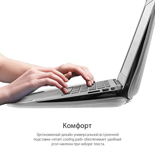 COZI CLNR1309 Leder SmartSleeve für MacBook 33 cm (13 Zoll) schwarz