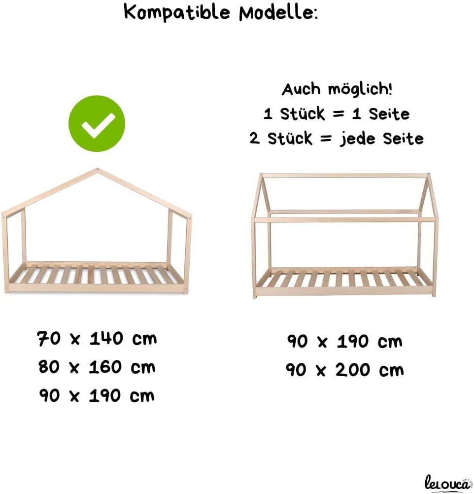 Hausbett Himmel, 100 x 350 cm, Betthimmel Hausbett aus Baumwolle Musselin Beige, Stoffhimmel für Kin