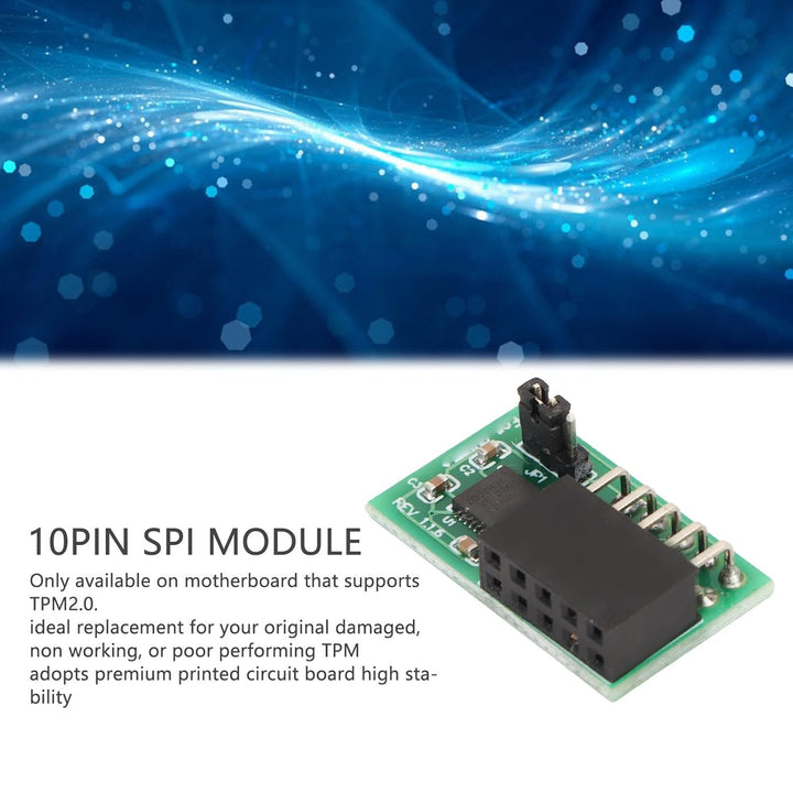 lyrlody TPM 2.0-Modul, SPI 10-Pin-Sicherheitsverschlüsselungsmodul mit Infineon 9670, für AOM TPM 96