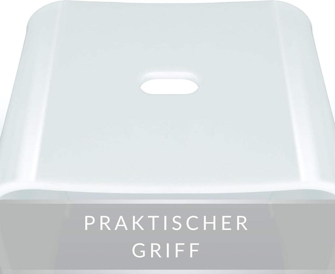 Libaro Badhocker Meran XL – weisser Acrylhocker mit extra grosser Sitzfläche – moderner Duschhocker