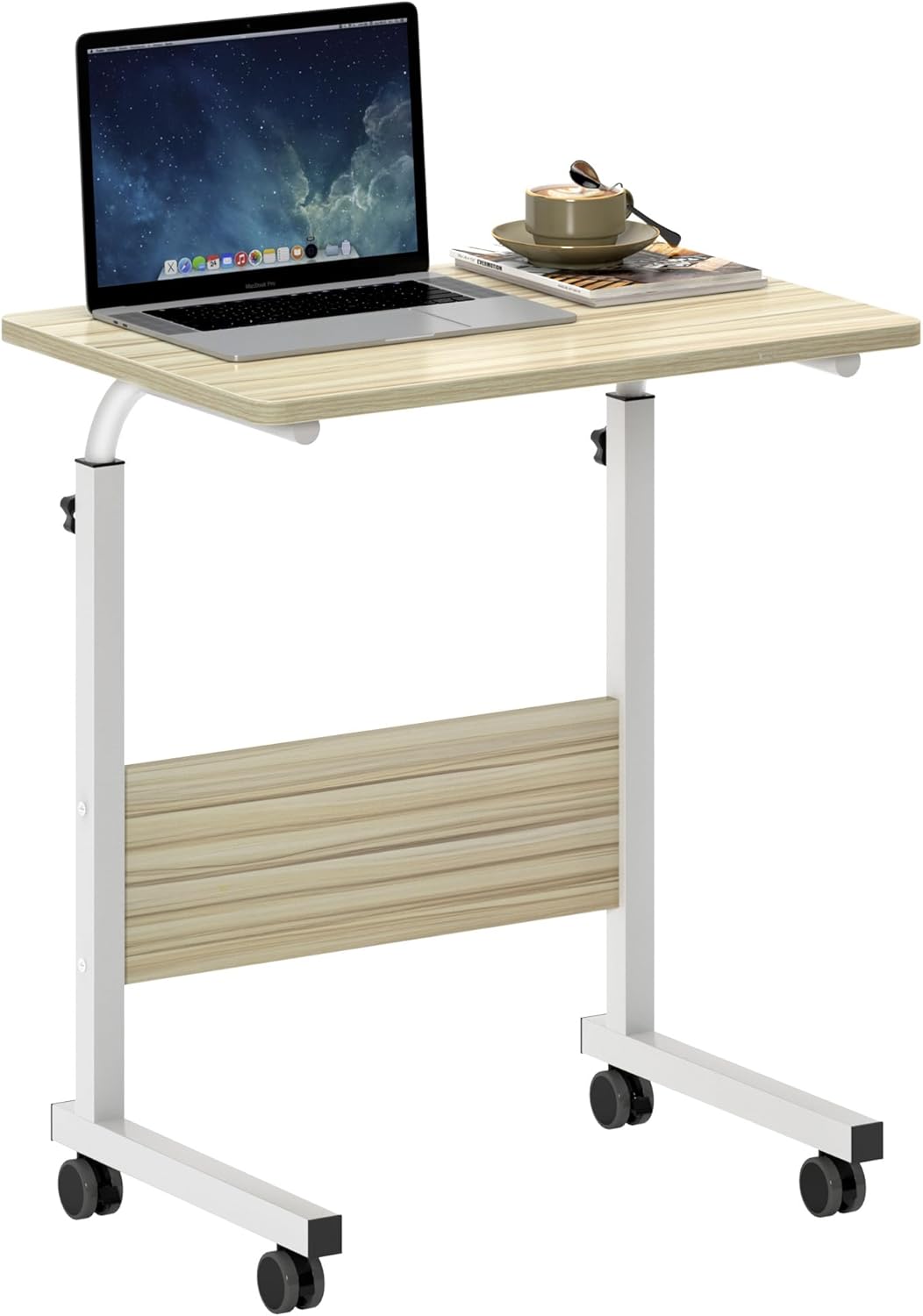SogesHome Laptoptisch Beistelltisch PC Tisch Notebook Sofatisch Laptopständer mit Rollen,60 x 40 cm,