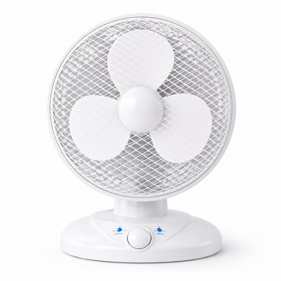 Leiser Tischventilator (30 cm) mit 90° Schwenkfunktion Ventilator – tragbares Design, 3 Leistungsstu
