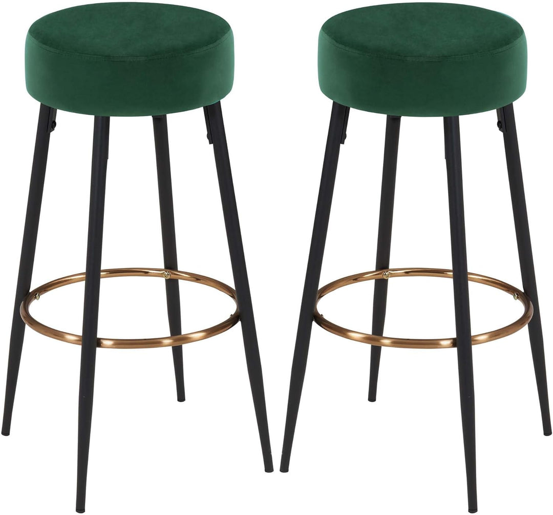 Duhome Barhocker 2er Set Barstühle Runde Tresenhocker Samt Bistrohocker mit Fussstütze für Bistro Kü