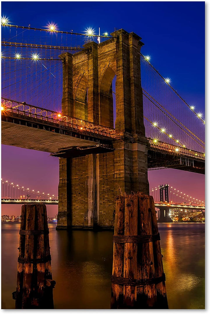 Feeby Vlies Leinwandbild New York USA Big Apple NYC 60x90 cm Druckbild Wandbild Wanddekoration Deko