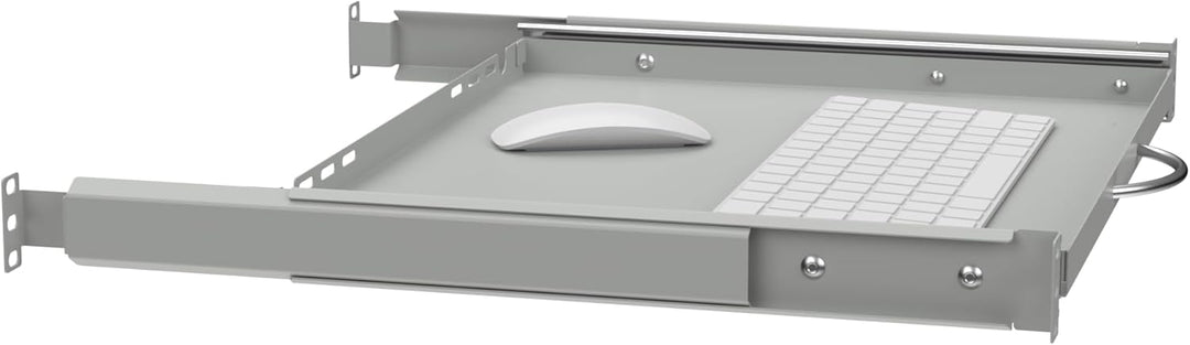 19" Ausziehbarer Regalboden für Tastatur und Maus, 350mm, grau RSR19-1U-350G-KM