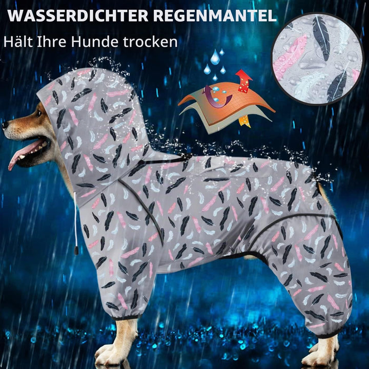 Idepet Regenmantel für Hunde Regenjacke Hund Winddicht Wasserdicht Hundamantel mit Kapuze für kleine