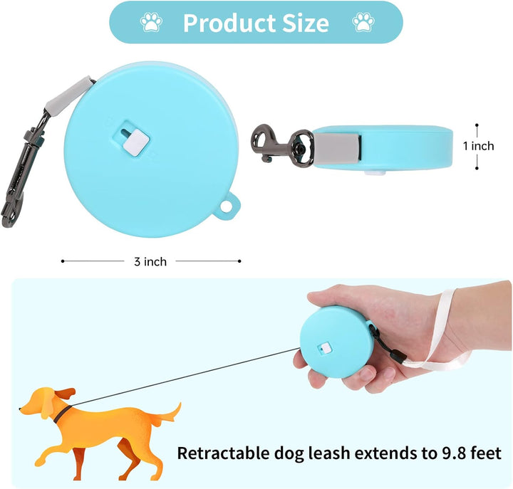 Einziehbare Hundeleine für kleine und mittelgrosse Hunde bis zu 10 kg mit 3 m starkem Nylonband, fre