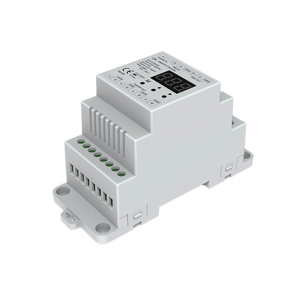 4 CH Constant Voltage DMX512 Decoder RGB/RGBW Controller Din Rail Mounted 4 Channel Dimming Controll
