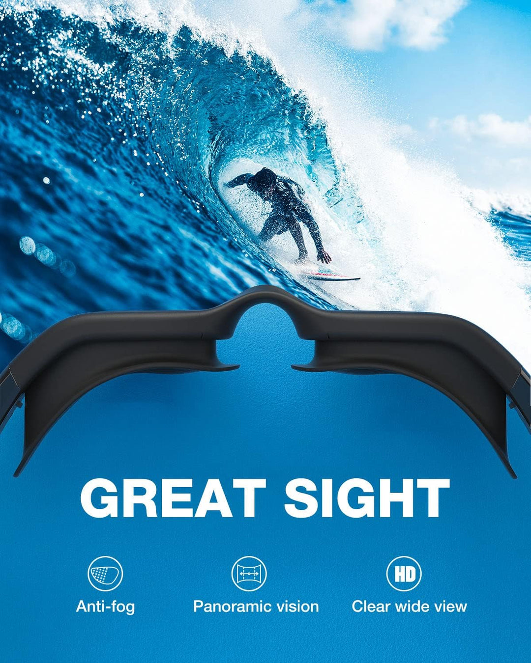 ZIONOR G1 - Polarisierte Schwimmbrille für Unisex und Erwachsene und Damen, beschlagfrei, 100% UV-Sc