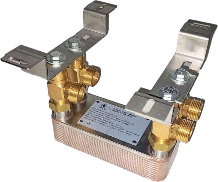 Edelstahl Plattenwärmetauscher Nordic Tec Ba-16-22 22 platten 100kW 1” mit Isolierung Wandbefestigun