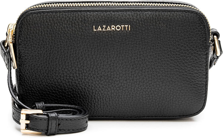 Lazarotti Bologna Leder Umhängetasche Damen | 2 Hauptfächer & längenverstellbarer Schulterriemen | m