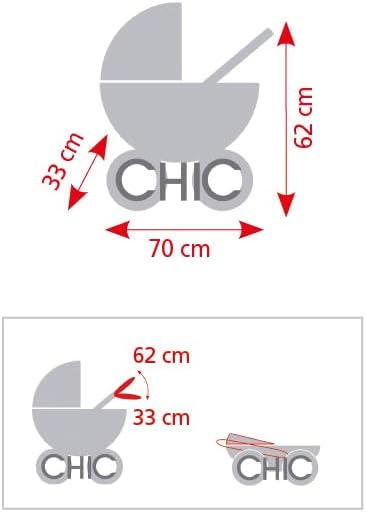 Bayer Chic 2000 - Puppenbuggy Lola, Kinderwagen für Puppen bis ca. 50 cm Grösse, Jogging-Buggy, Pupp
