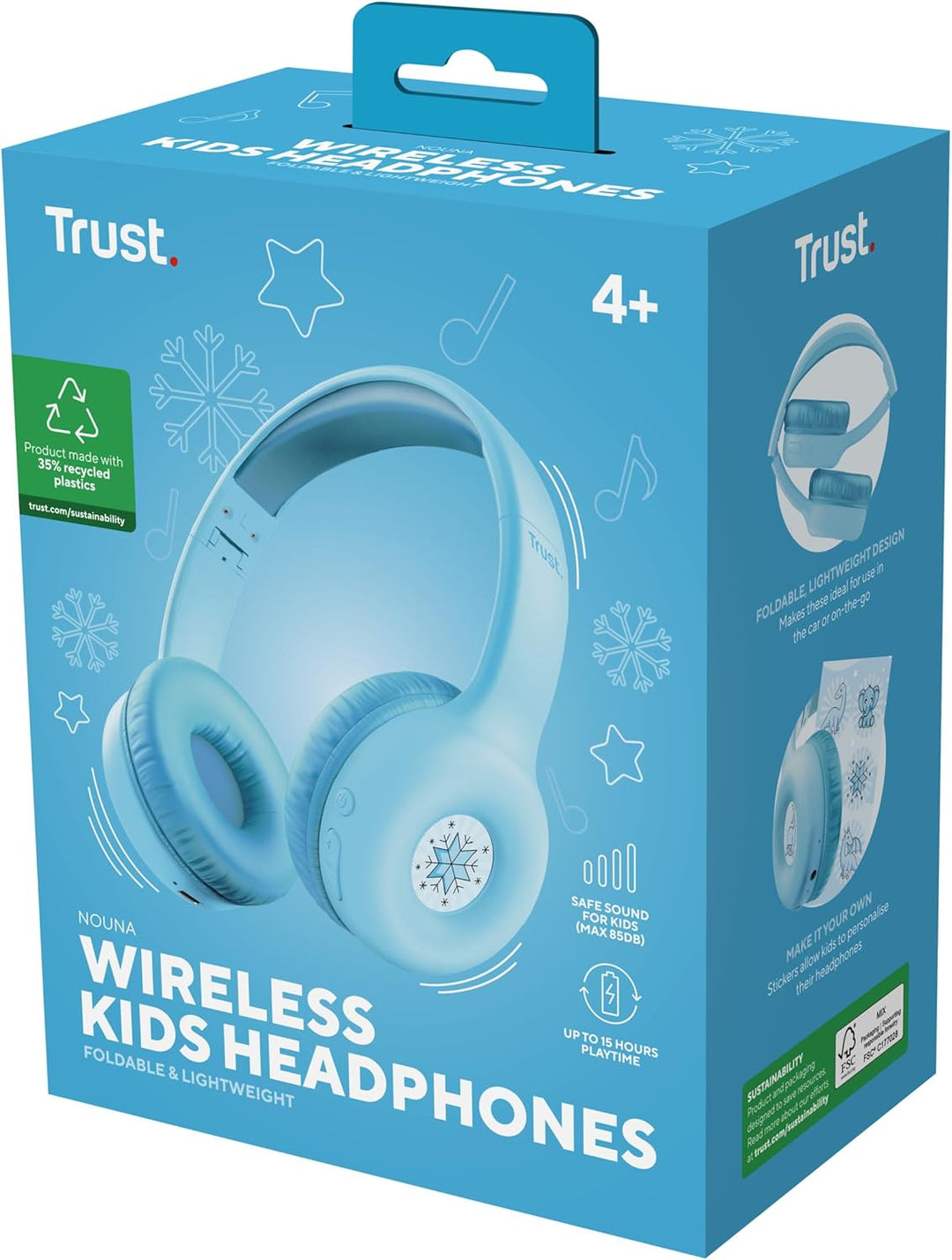 Trust Nouna Bluetooth Kopfhörer Kinder mit Lautstärkenbegrenzer (85dB) für Kinderen ab 4 Jahre, On E