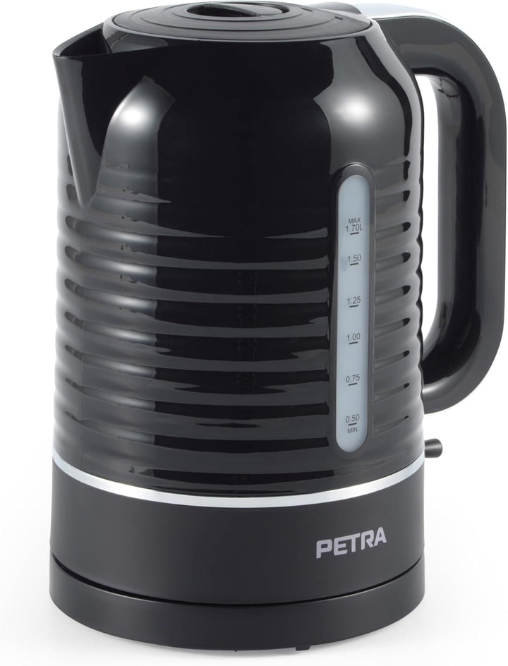 Petra PT5572BLKVDE Elektrischer 1.7L Wasserkocher – 3000W Schnellkochen, Wasserstandsanzeige, Antika