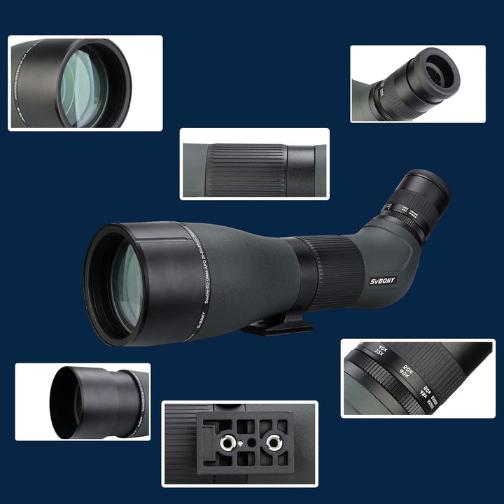 Svbony SA401 APO Spektiv, 20-60x85mm, Doppel-ED-Glas FMC, Präziser Fokus, Wasserdichtes Abgewinkelte