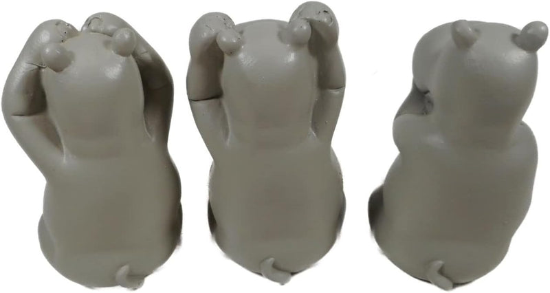 3er Set Nilpferde Hippos Nichts hören sehen Sagen je 10 x 6 x 5 cm Nilpferd Hippo Afrika Figur Deko