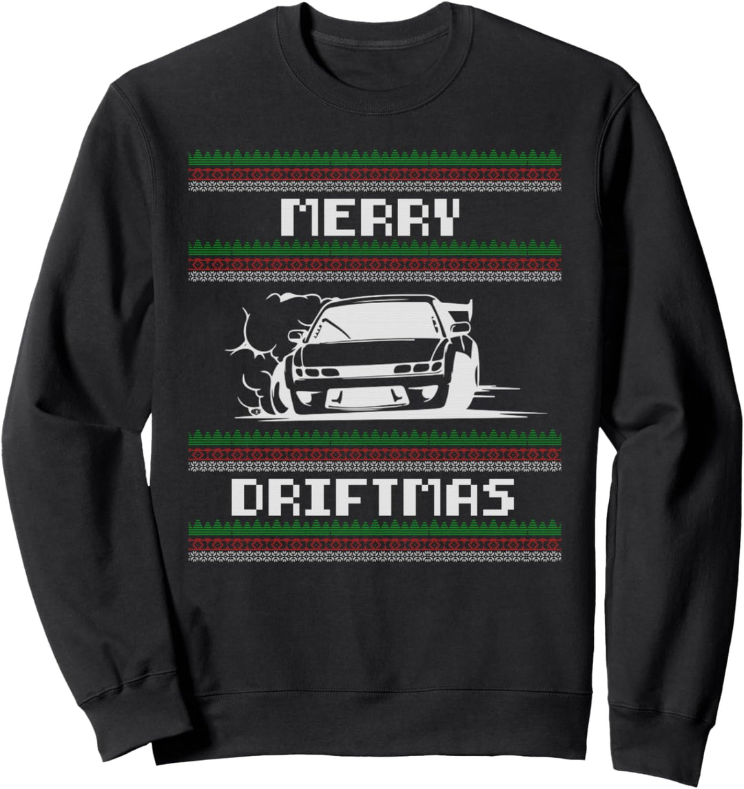 Christmas Ugly Sweater Pun - Merry Driftmas Car Drift Racer Sweatshirt